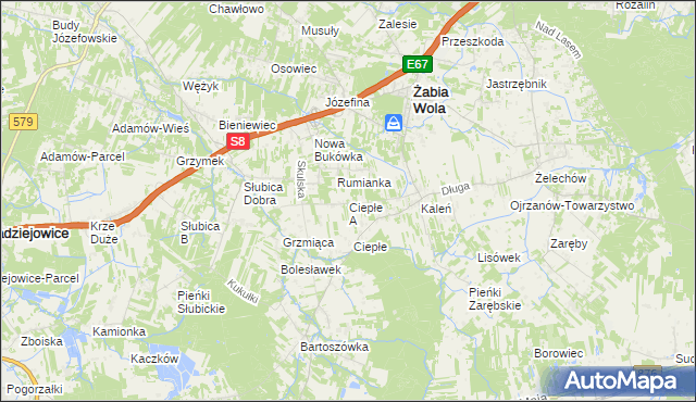 mapa Ciepłe A, Ciepłe A na mapie Targeo