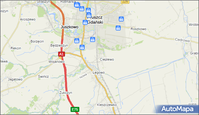 mapa Cieplewo, Cieplewo na mapie Targeo