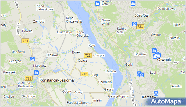 mapa Ciszyca gmina Konstancin-Jeziorna, Ciszyca gmina Konstancin-Jeziorna na mapie Targeo
