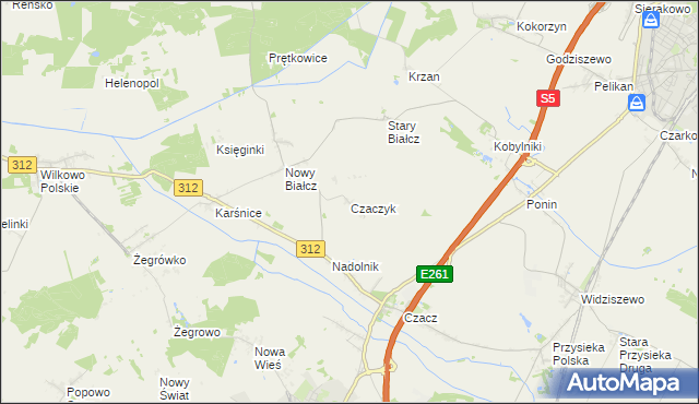 mapa Czaczyk, Czaczyk na mapie Targeo