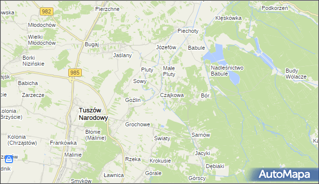 mapa Czajkowa, Czajkowa na mapie Targeo