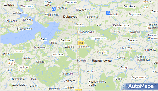 mapa Czasław gmina Raciechowice, Czasław gmina Raciechowice na mapie Targeo