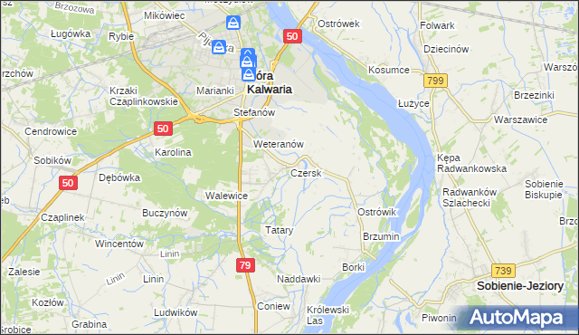mapa Czersk gmina Góra Kalwaria, Czersk gmina Góra Kalwaria na mapie Targeo