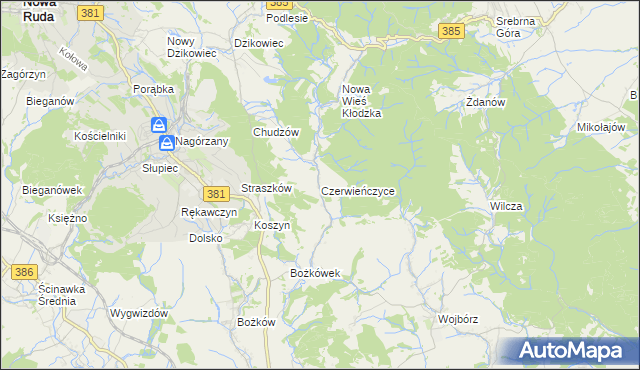 mapa Czerwieńczyce, Czerwieńczyce na mapie Targeo