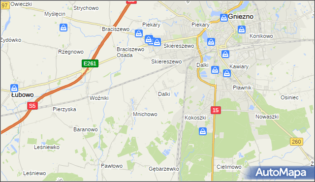 mapa Dalki, Dalki na mapie Targeo