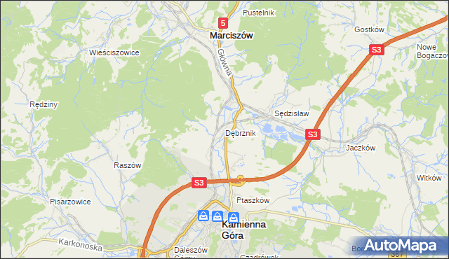 mapa Dębrznik, Dębrznik na mapie Targeo