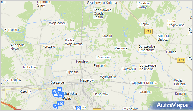mapa Dionizów, Dionizów na mapie Targeo