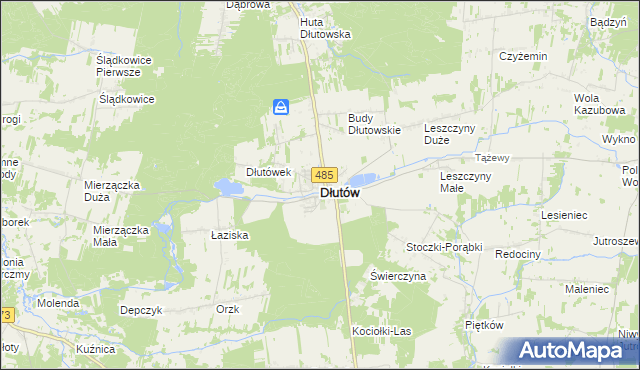 mapa Dłutów, Dłutów na mapie Targeo