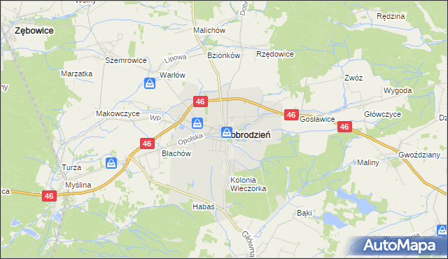 mapa Dobrodzień, Dobrodzień na mapie Targeo