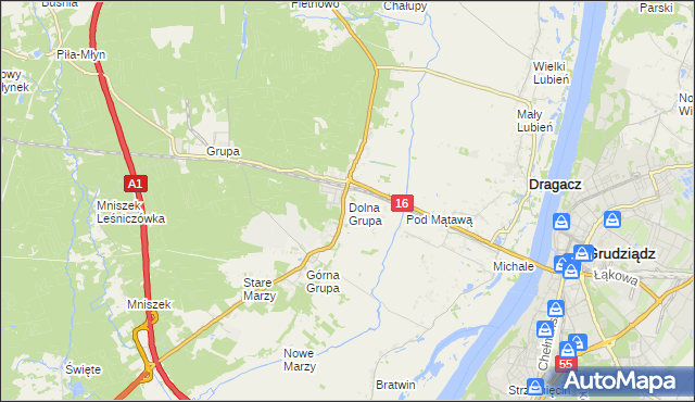 mapa Dolna Grupa, Dolna Grupa na mapie Targeo