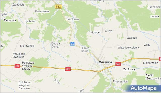 mapa Dubica Górna, Dubica Górna na mapie Targeo