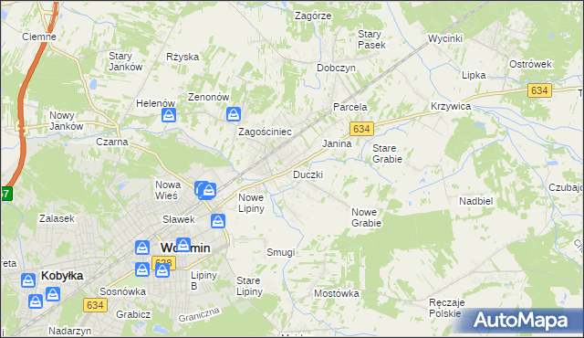 mapa Duczki, Duczki na mapie Targeo