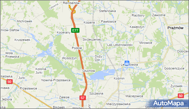 mapa Duży Dół, Duży Dół na mapie Targeo