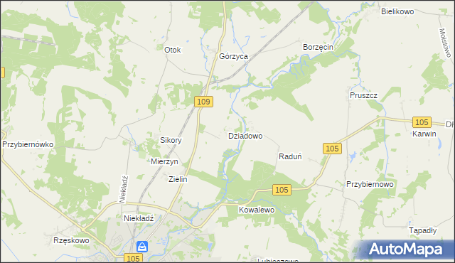mapa Dziadowo, Dziadowo na mapie Targeo