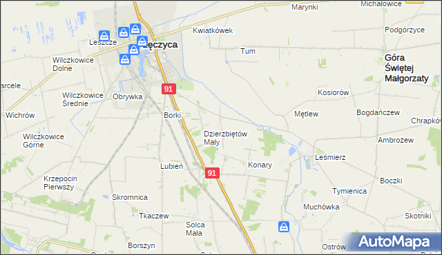 mapa Dzierzbiętów Duży, Dzierzbiętów Duży na mapie Targeo