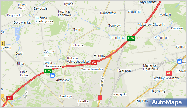 mapa Florków, Florków na mapie Targeo