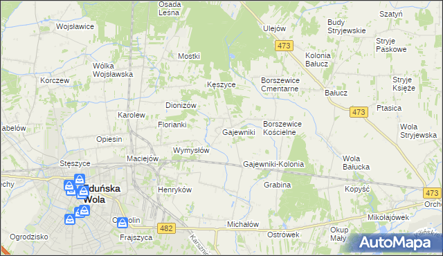 mapa Gajewniki, Gajewniki na mapie Targeo
