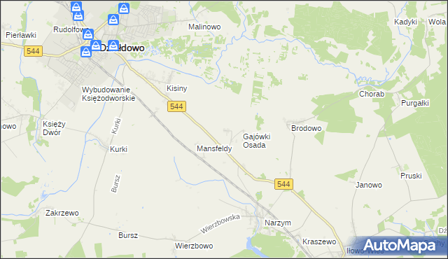 mapa Gajówki, Gajówki na mapie Targeo
