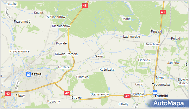 mapa Gana, Gana na mapie Targeo
