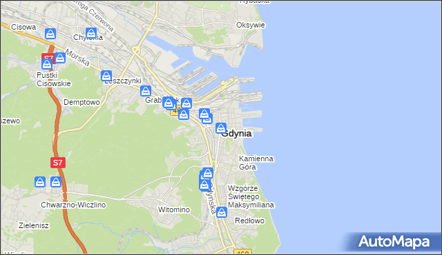 mapa Gdyni, Gdynia na mapie Targeo