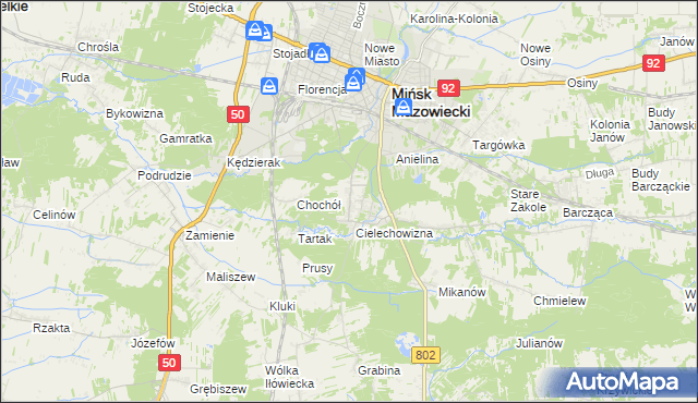 mapa Gliniak, Gliniak na mapie Targeo