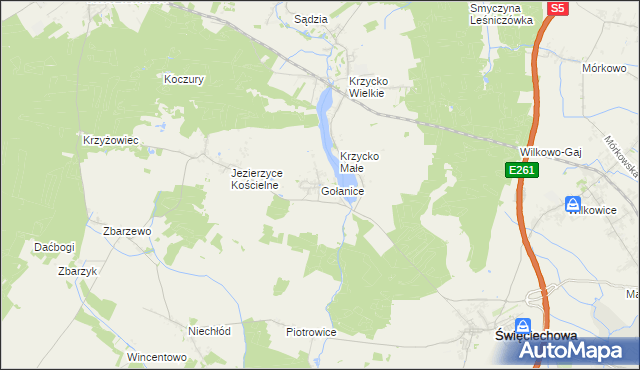 mapa Gołanice, Gołanice na mapie Targeo