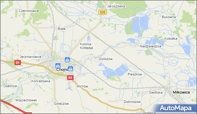 mapa Goliszów, Goliszów na mapie Targeo