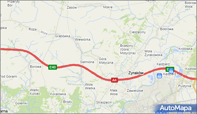 mapa Góra Motyczna, Góra Motyczna na mapie Targeo