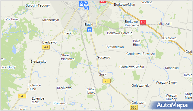 mapa Gorzewo gmina Sierpc, Gorzewo gmina Sierpc na mapie Targeo