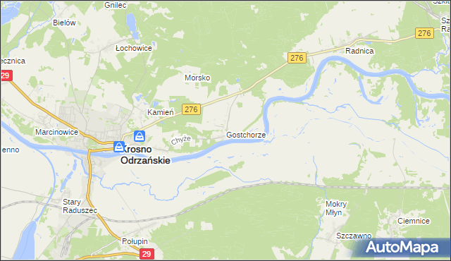 mapa Gostchorze, Gostchorze na mapie Targeo