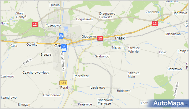 mapa Grabonóg, Grabonóg na mapie Targeo