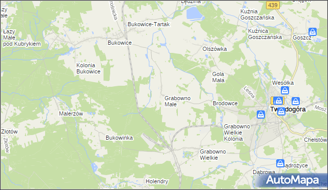 mapa Grabowno Małe, Grabowno Małe na mapie Targeo