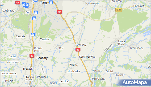 mapa Gronków, Gronków na mapie Targeo