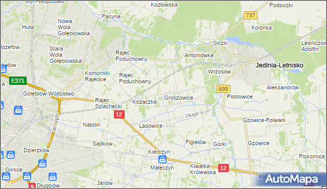 mapa Groszowice, Groszowice na mapie Targeo