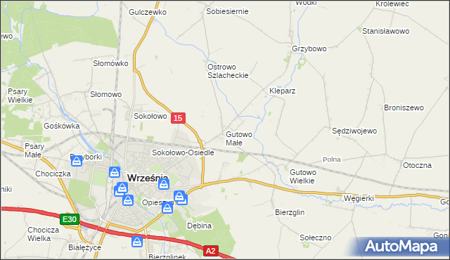 mapa Gutowo Małe, Gutowo Małe na mapie Targeo