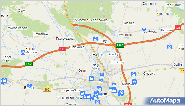 mapa Hanulin, Hanulin na mapie Targeo