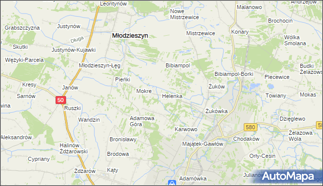 mapa Helenka, Helenka na mapie Targeo