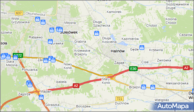 mapa Hipolitów gmina Halinów, Hipolitów gmina Halinów na mapie Targeo