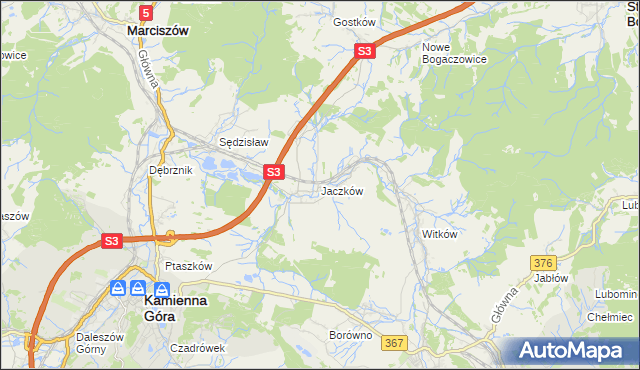 mapa Jaczków, Jaczków na mapie Targeo