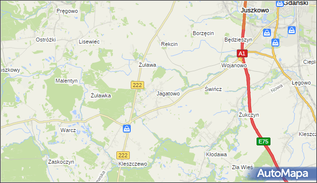 mapa Jagatowo, Jagatowo na mapie Targeo