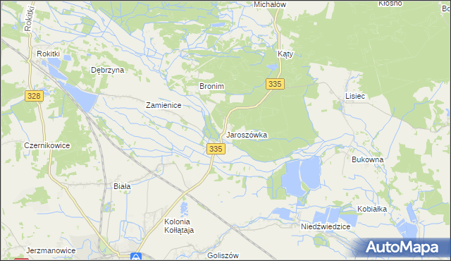mapa Jaroszówka gmina Chojnów, Jaroszówka gmina Chojnów na mapie Targeo