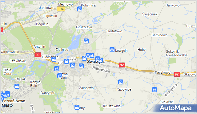 mapa Jasin gmina Swarzędz, Jasin gmina Swarzędz na mapie Targeo