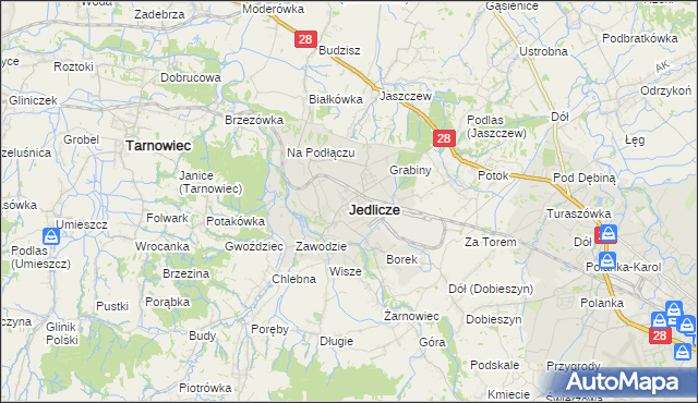 mapa Jedlicze, Jedlicze na mapie Targeo