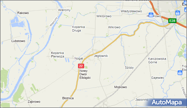 mapa Jegłownik, Jegłownik na mapie Targeo