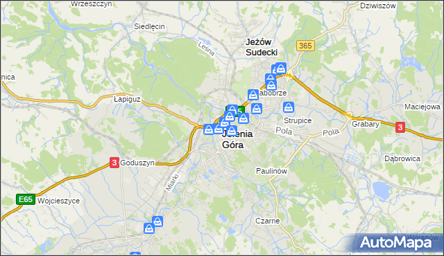 mapa Jelenia Góra, Jelenia Góra na mapie Targeo