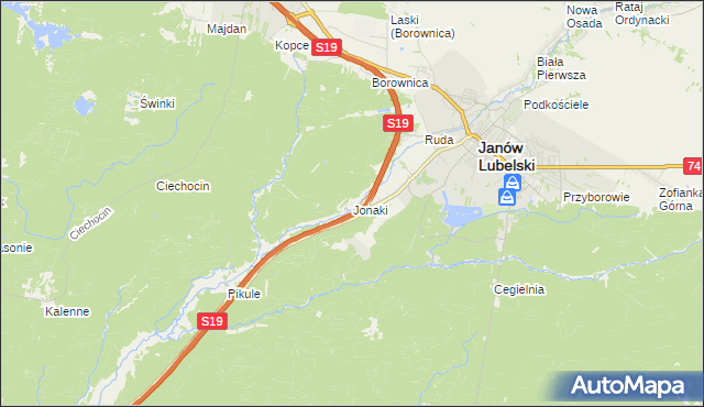 mapa Jonaki, Jonaki na mapie Targeo