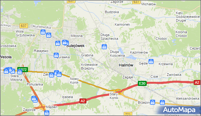 mapa Józefin gmina Halinów, Józefin gmina Halinów na mapie Targeo