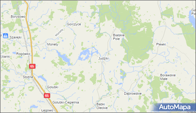 mapa Judziki gmina Olecko, Judziki gmina Olecko na mapie Targeo
