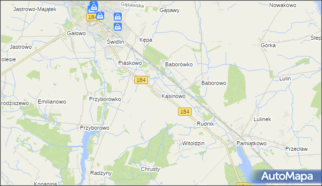 mapa Kąsinowo, Kąsinowo na mapie Targeo