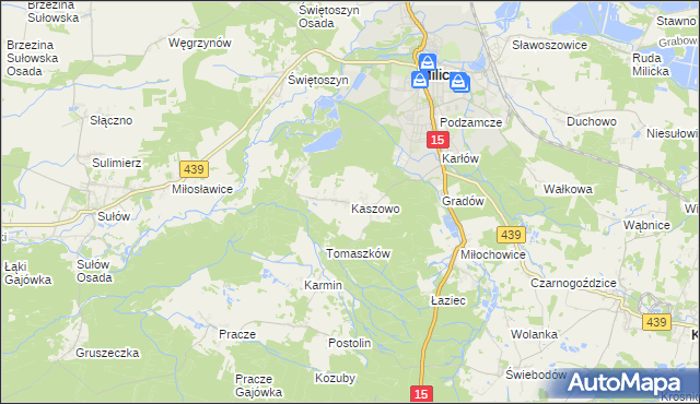 mapa Kaszowo, Kaszowo na mapie Targeo